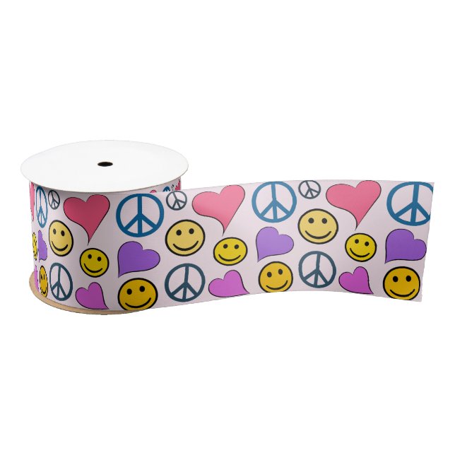Peace Liebe Laugh Niedlich Satinband (Spule)