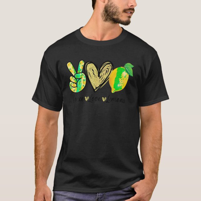 Peace Liebe Lemon Bauer Cocktails Lover Frucht Wom T-Shirt (Vorderseite)