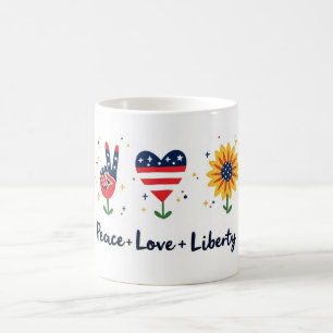 Peace Liebe Liberty Patriotic Tasse