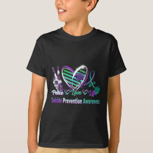 Peace Liebe Life Suicide Awareness Semi Colon Gesc T-Shirt