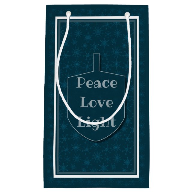 Peace Liebe Light Dreidel Star Snowflakes Kleine Geschenktüte (Vorderseite)