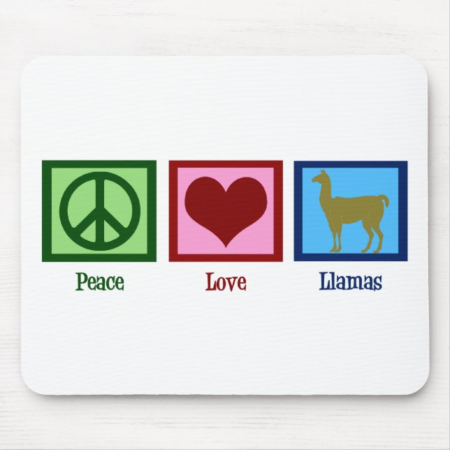 Peace Liebe Llamas Mousepad (Vorne)
