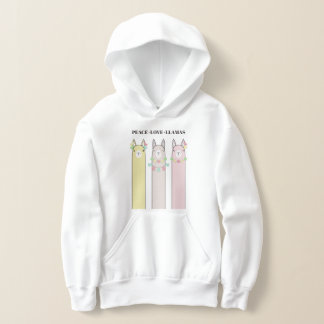 Peace Liebe Llamas - Niedlich Retro - Farbenfrohe Hoodie