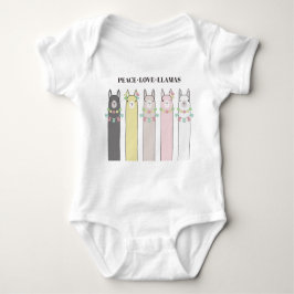 Peace Liebe Llamas - Niedlicher Retro-farbenfroher Baby Strampler