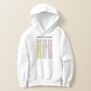 Peace Liebe Llamas - Niedlicher Retro-farbenfroher Hoodie