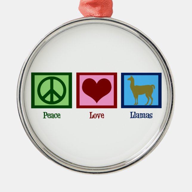 Peace Liebe Llamas Ornament Aus Metall (Vorne)