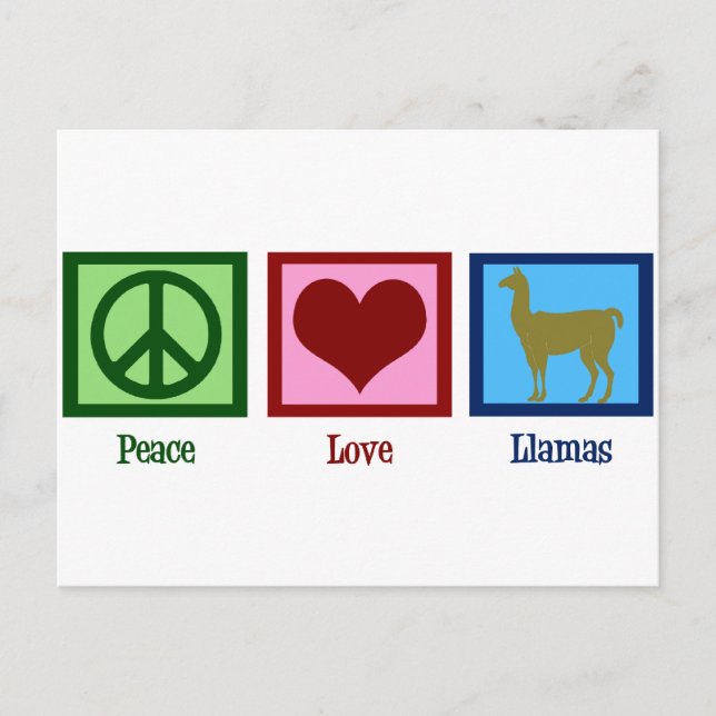 Peace Liebe Llamas Postkarte (Vorderseite)