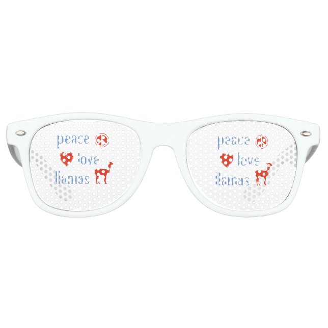 Peace Liebe Llamas Sonnenbrille (Vorderseite)