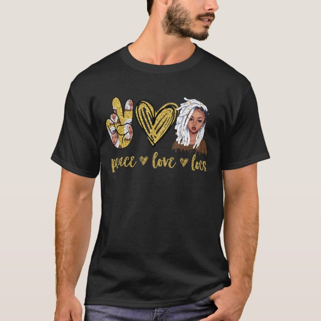Peace Liebe Locations Natural Hair Locations Black T-Shirt (Vorderseite)