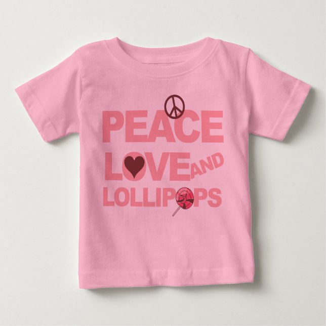 Peace Liebe lollipops langärmelige Kleinkind Baby T-shirt (Vorderseite)