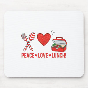 "Peace Liebe Lunch Lady Apprecision Box" Mousepad