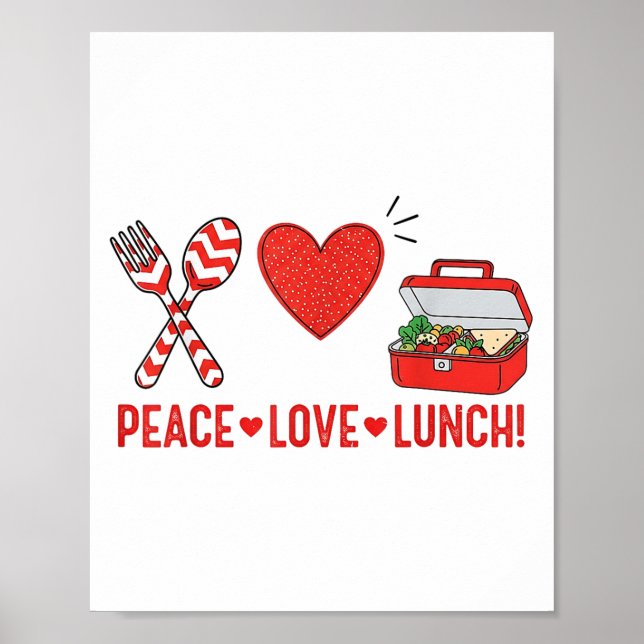 "Peace Liebe Lunch Lady Apprecision Box" Poster (Vorne)