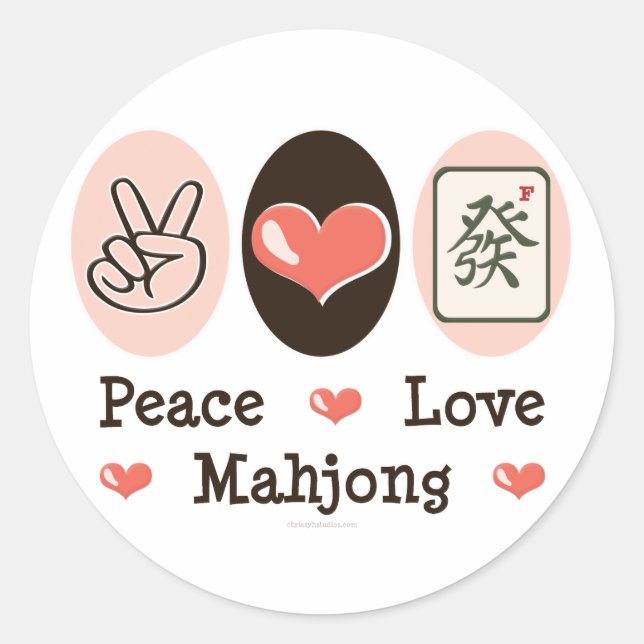 Peace Liebe Mahjong Sticker (Vorderseite)