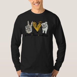 Peace Liebe Maltese Hund Maltese Vater Mama Mütter T-Shirt