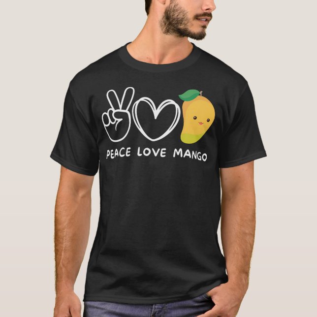 Peace Liebe Mango Retro Mango Lover Fruit Lover T-Shirt (Vorderseite)