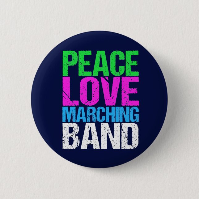 Peace Liebe Marching Band Button (Vorderseite)