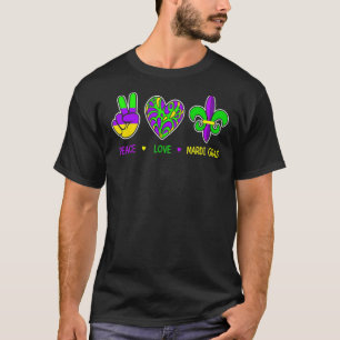 Peace Liebe Mardi Gras Lilie Fat Dienstag T-Shirt