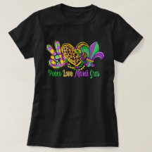 🎭 Peace Liebe Mardi Gras T - Shirt - Festive & Fu
