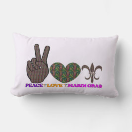 Peace Liebe Mardi Gras Throw Kissen