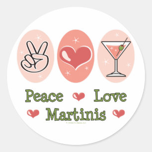 Peace Liebe Martini Stickers