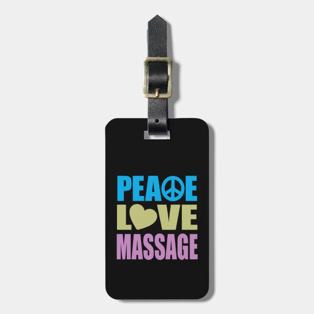 Peace Liebe Massage Gepäckanhänger (Vorderseite vertikal)