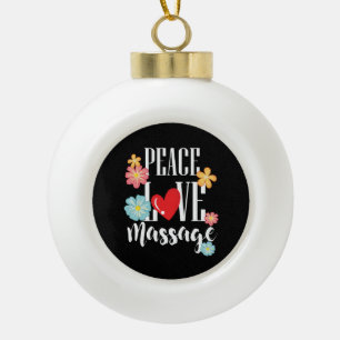 Peace Liebe Massage Keramik Kugel-Ornament