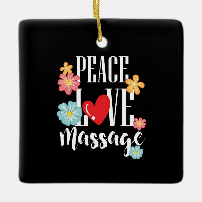 Peace Liebe Massage Keramikornament (Vorderseite)