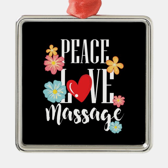 Peace Liebe Massage Ornament Aus Metall (Vorne)