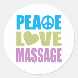 Peace Liebe Massage Runder Aufkleber