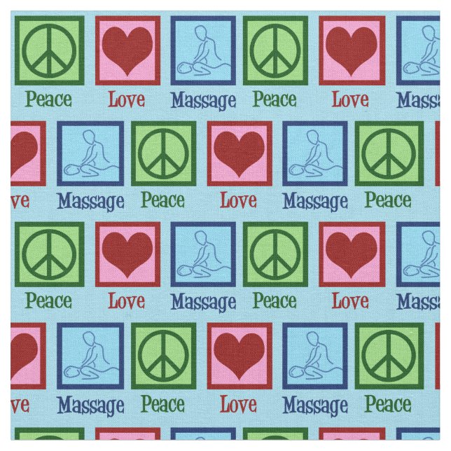 Peace Liebe Massage Therapie Stoff (Nahaufnahme)