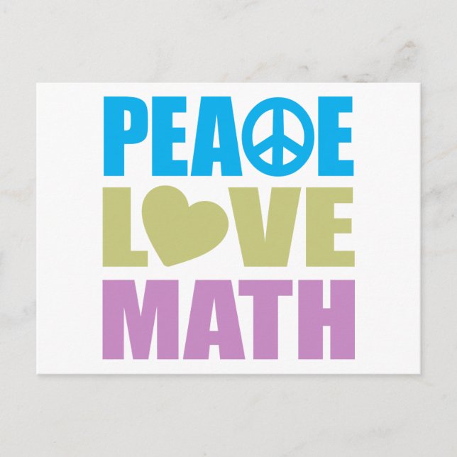 Peace Liebe Math Postkarte (Vorderseite)