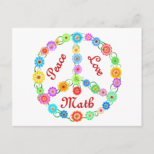 Peace Liebe Math Postkarte (Vorderseite)