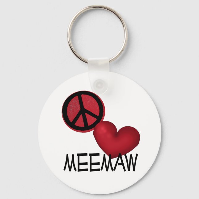 Peace Liebe MeeMaw Schlüsselanhänger (Vorderseite)