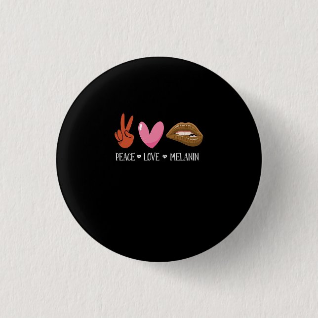 Peace Liebe Melanin Black Women Pride Afro African Button (Vorderseite)