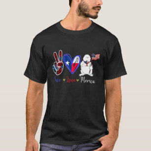 Peace Liebe Merica USA Fahne Silkie Chicken T-Shirt