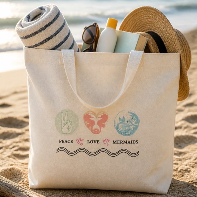 Peace Liebe Mermaids Jumbo Tasche (Von Creator hochgeladen)