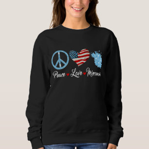 Peace Liebe Micronesia American Flag Männer Frauen Sweatshirt
