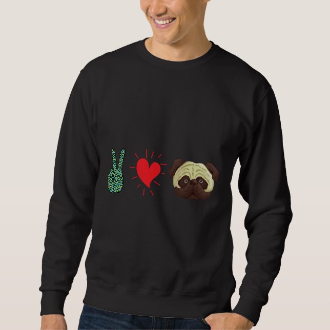 Peace Liebe Mops Classic T - Shirt 88 (Vorderseite)