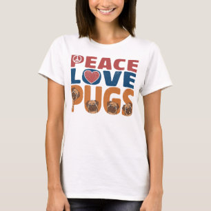 Peace Liebe Mops Dog Lover für Damen Männer, Haust T-Shirt