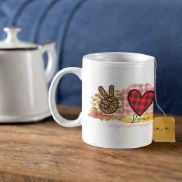 Peace Liebe Mops Haustier Hund Zucht Valentinstag  Kaffeetasse