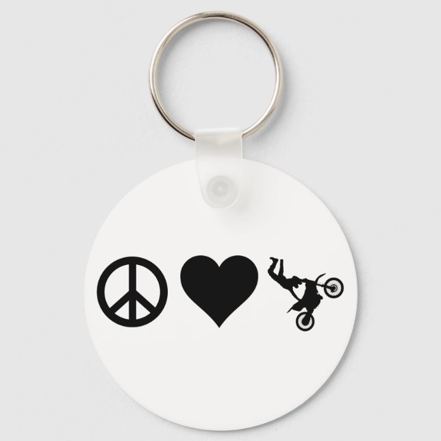 Peace Liebe Motocross Schlüsselanhänger (Vorderseite)