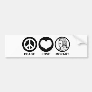 Peace Liebe Mozart Autoaufkleber