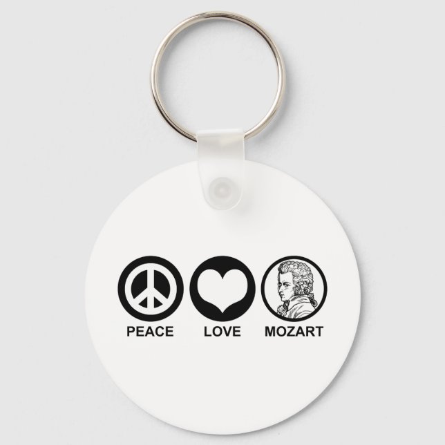 Peace Liebe Mozart Schlüsselanhänger (Vorderseite)