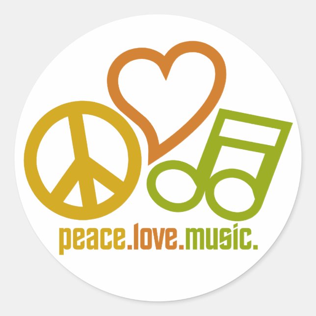 Peace Liebe Music Aufkleber (Vorderseite)
