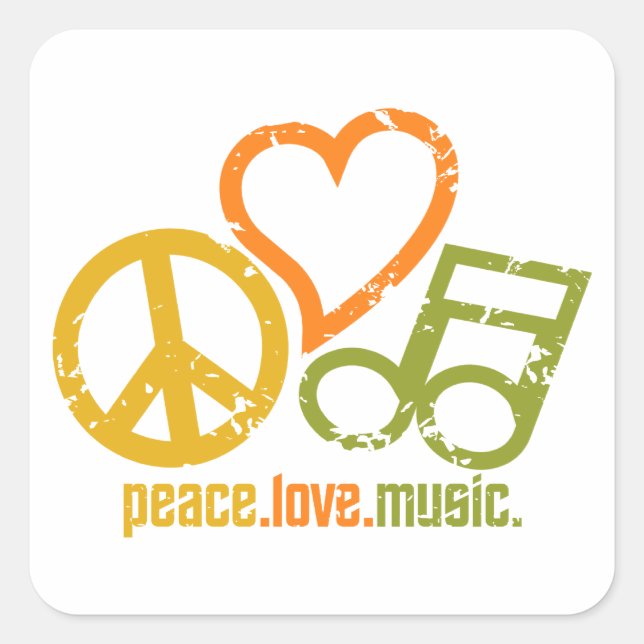 Peace Liebe Music Aufkleber (Vorderseite)