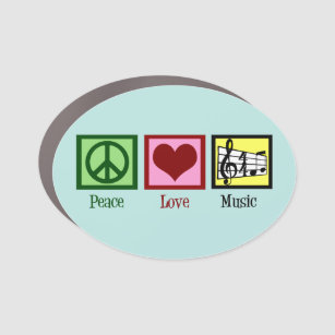 Peace Liebe Music Auto Magnet