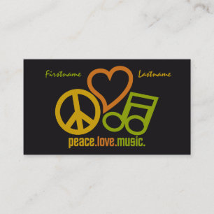 Peace Liebe Music - benutzerdefinierte Visitenkart Visitenkarte