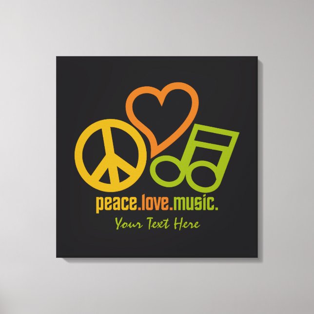 Peace Liebe Music custom canvas print Leinwanddruck (Vorderseite)