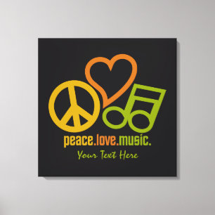 Peace Liebe Music custom canvas print Leinwanddruck