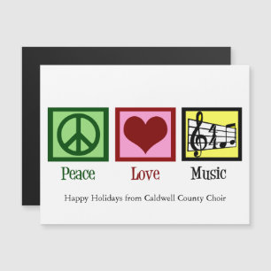 Peace Liebe Music Custom Christmas Magnet Card